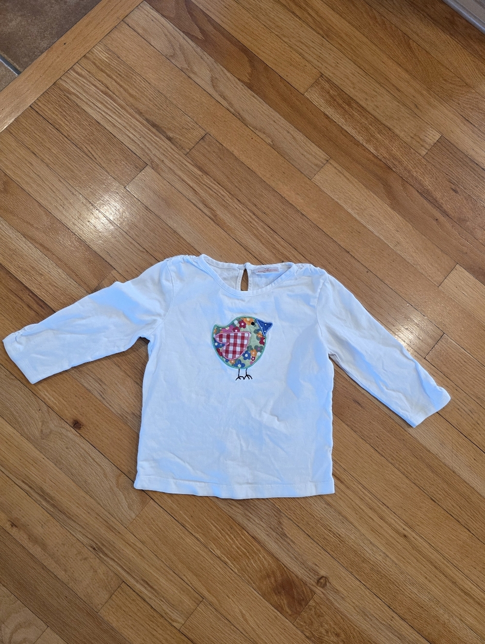 Hanna Andersson Embroidered Bird Long Sleeve Top